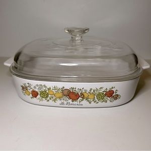 Vintage Corningware Spice of Life Le Romarin Large Casserole Dish With Pyrex Lid